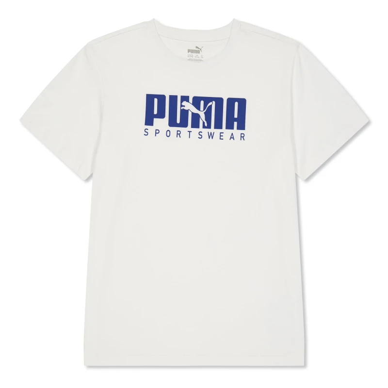 Image of Puma Key Graphic Tee T-Shirt Unisex Kids - White White 7 - 8 Years