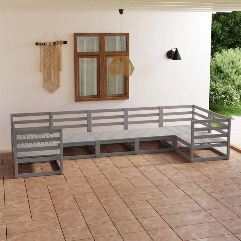 Image of VIDAXL 7 Piece Garden Lounge Set Solid Pinewood Vidaxl 8720286473542