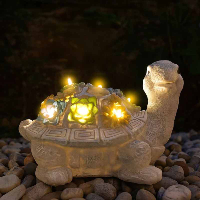 Image of ILFD Group Ltd Solar Turtle Garden Ornament 25Cm / 10" - Pack Of 6