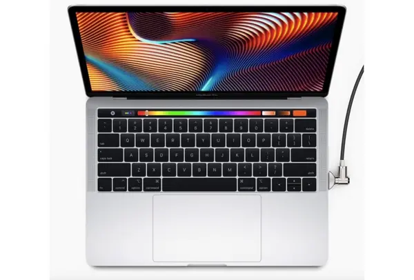Image of Compulocks Compulocks Ledge Lock Adapter for MacBook Pro 16" (2019) with Keyed Cable Lock Silver MBPR16LDG01KL