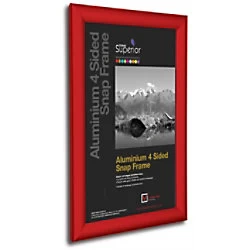 Image of Stewart Superior Wall Mountable Snap Frame A2 460 x 12 x 660 mm Red