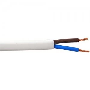 Image of Zexum 0.5mm 2 Core PVC Flex Cable White Flat 2192Y - 1 Meter
