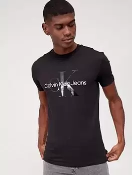 Image of Calvin Klein Jeans Seasonal Monogram T-Shirt - Black