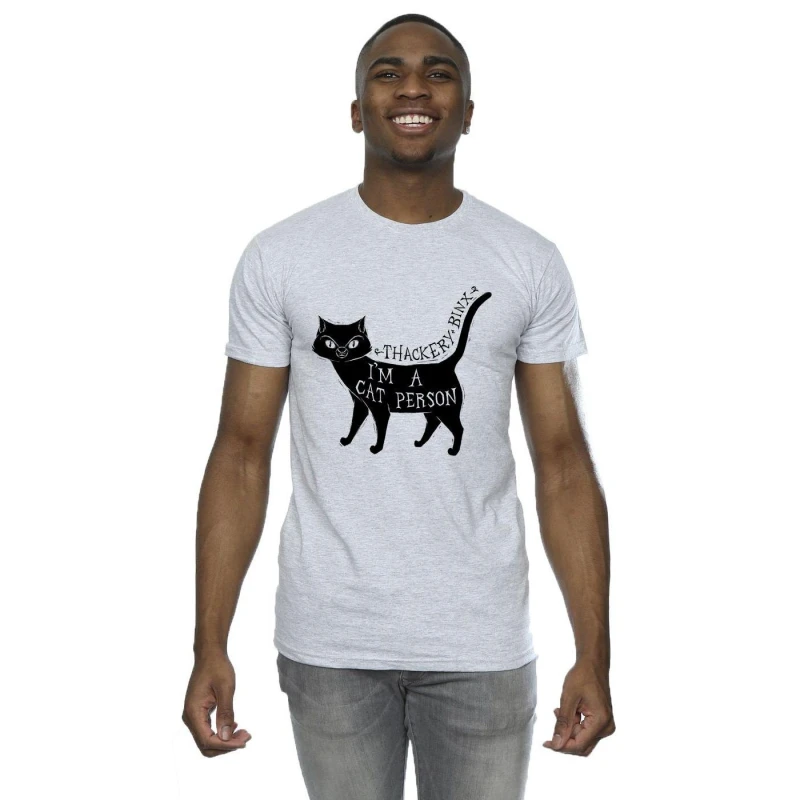 Image of Disney Men Hocus Pocus A Cat Person T-Shirt in Grey Size: Small Grey S Male 5063153119376
