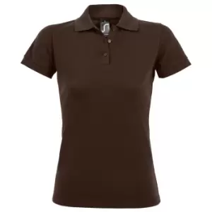 Image of SOLs Womens/Ladies Prime Pique Polo Shirt (S) (Chocolate)