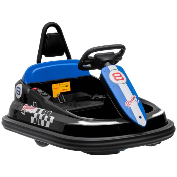 Image of HOMCOM Electric Kids Bumper Car, 6V 360-Degree Rotation Waltzer Car, Battery Powered Ride on Car w/ 2 Speeds, Music, Gift for 18-48 Months, Black