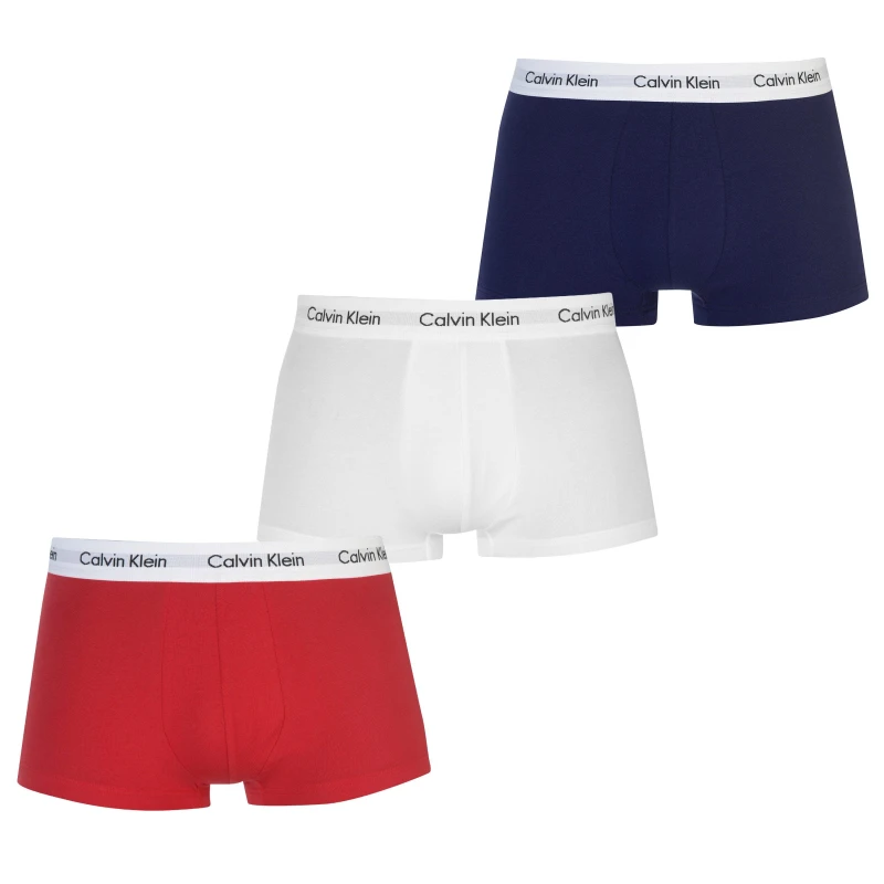 Image of Calvin Klein 3 Pack Cotton Stretch Boxer Briefs - Blue - White - XL