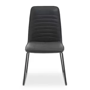 Image of Interiors By PH Leather Effect Dining Chair Black