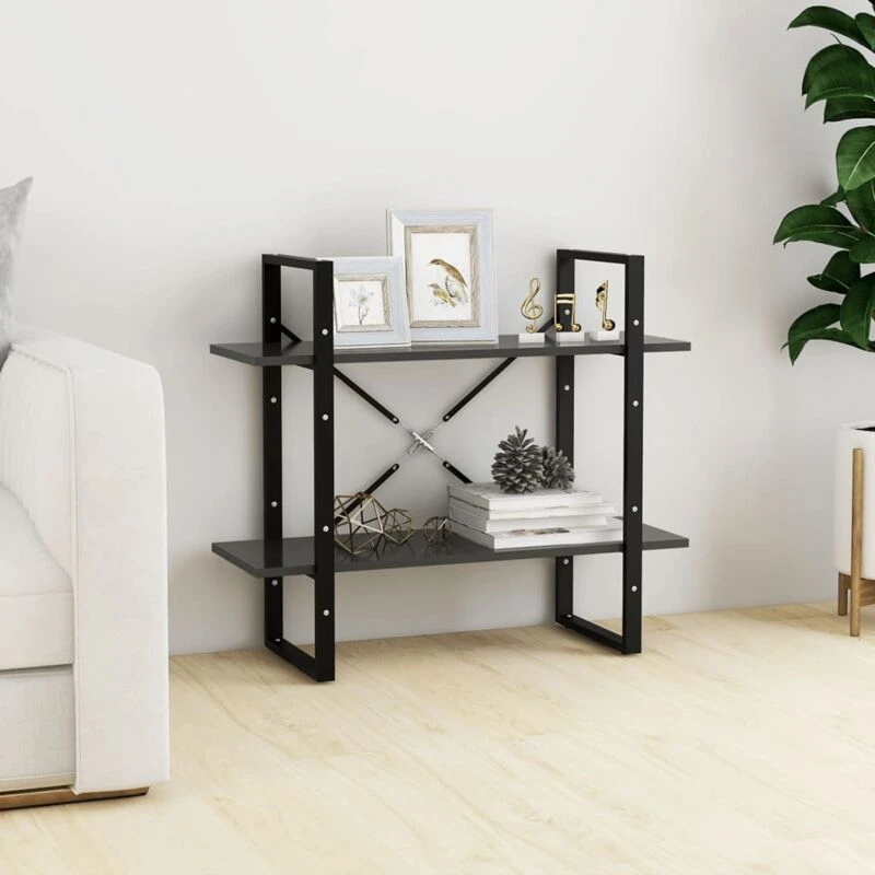 Image of VIDAXL Vidaxl - 2-Tier Book Cabinet Grey 80x30x70cm Engineered Wood 8720286567395