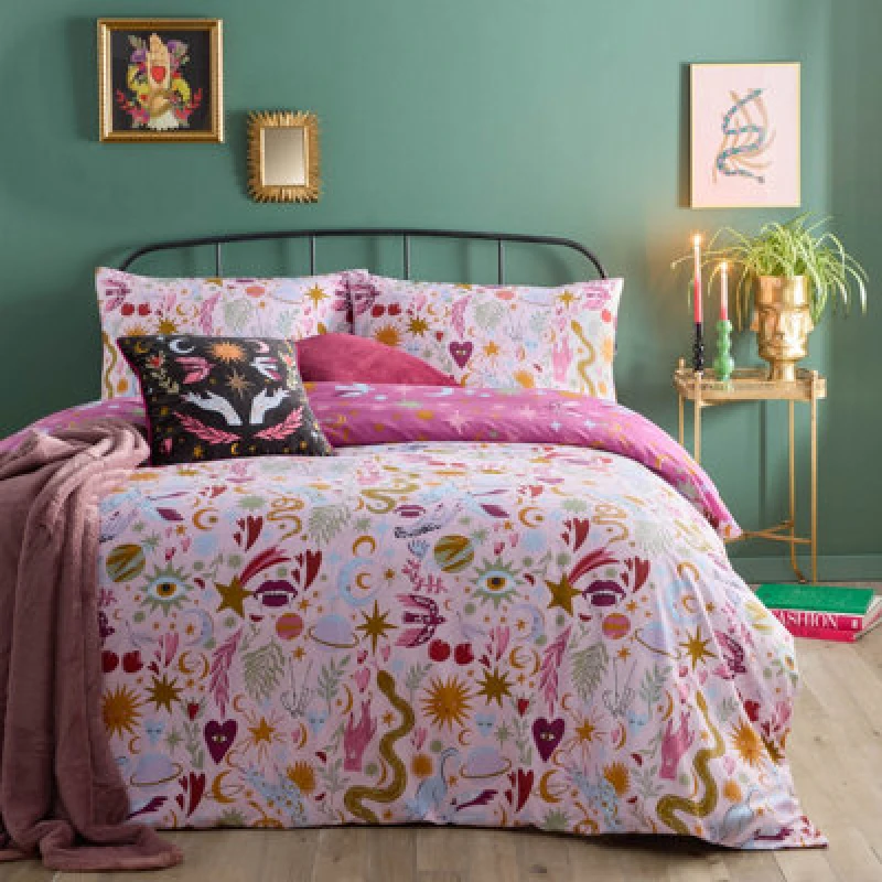 Image of Furn Furn Enchanted Printed Reversible Duvet Cover Set Size: King Multi King Unisex 5025532841308
