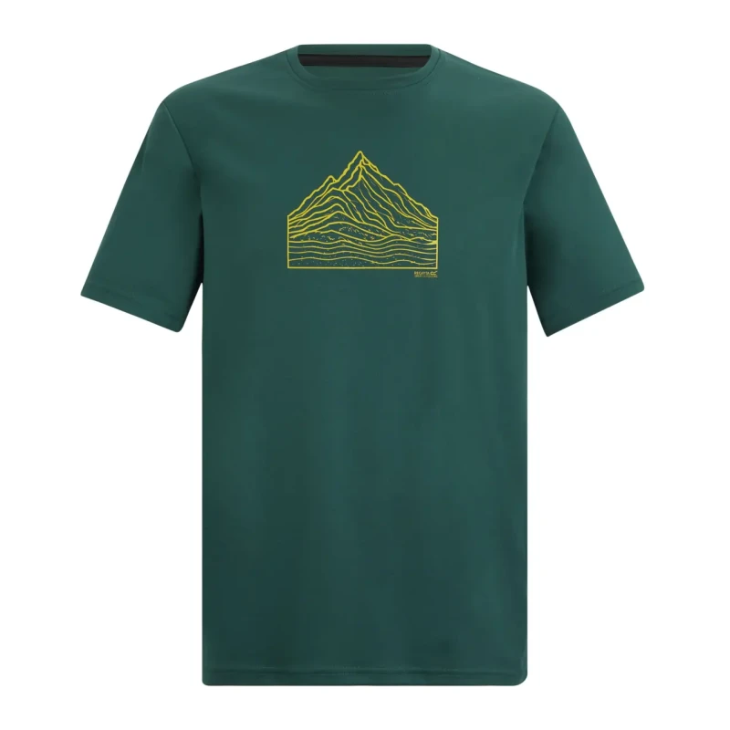Image of Regatta Mens Fingal Short Sleeved Marl Graphic T-Shirt in Teal Size: 3XL Teal Male 3XL