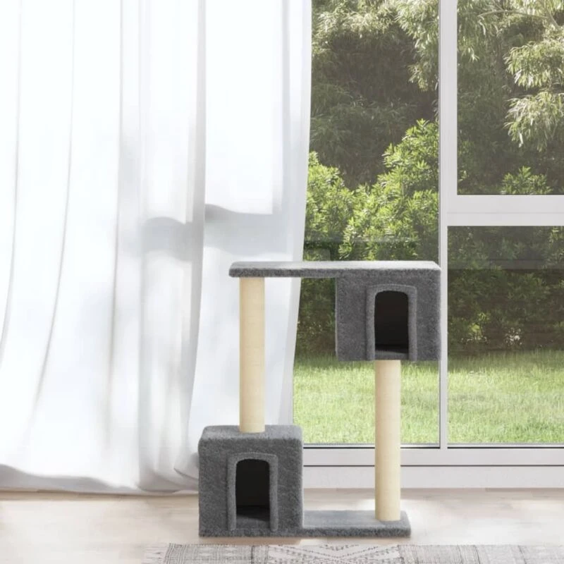 Image of VIDAXL Vidaxl - Cat Tree with Sisal Scratching Posts Light Grey 60cm 8720286566879