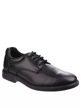 Image of Hush Puppies Tim Lace Back To School Shoe - Black, Size 6.5 Older