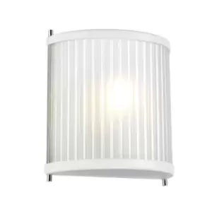 Image of Wall Light White Satin Painted / Highly Polished Nickel LED E27 60W