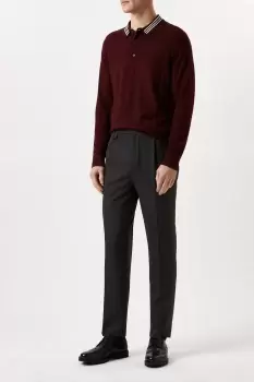 Image of Mens Slim Fit Charcoal Pocket Detail Smart Trousers