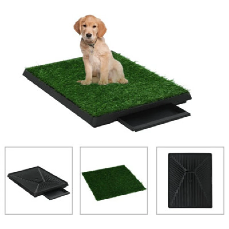 Image of VIDAXL Vidaxl - Pet Toilet with Tray & Faux Turf Green 63x50x7cm wc 170766