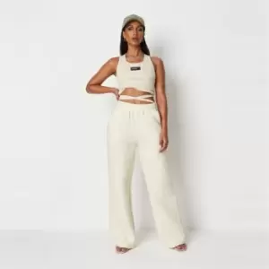 Image of Missguided Quilted Wide Leg Jogger - Yellow