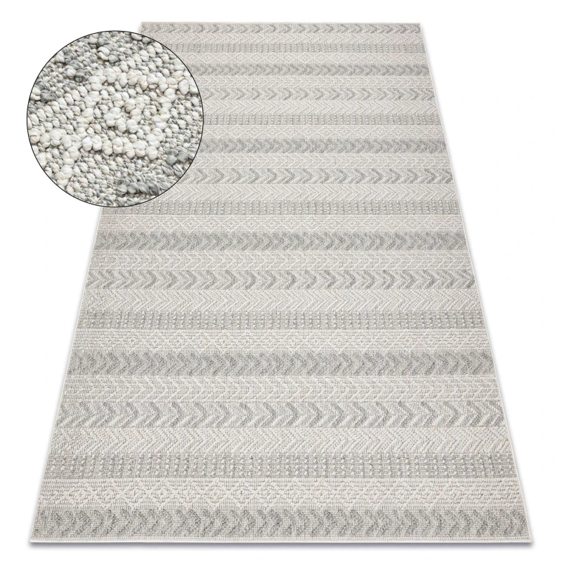 Image of RugsX Carpet Jersey 19243 Grey - Chevron, Structural, Loop Boho 80X150 Cm