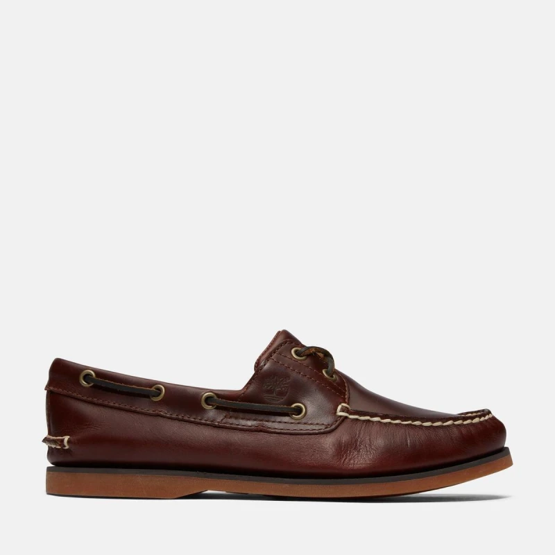 Image of Timberland Mens Classic Leather 2-Eye Boat Shoes - UK 11 Brown Shoes male TB0250772141 11