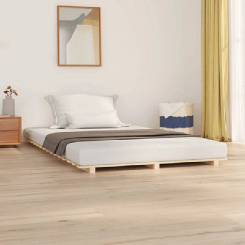 Image of Vidaxl Bed Frame Without Mattress 140X190 Cm Solid Wood Pine