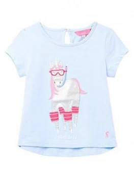 Image of Joules Toddler Girls Maggie Sea Horse T-Shirt - Blue, Size Age: 2 Years, Women