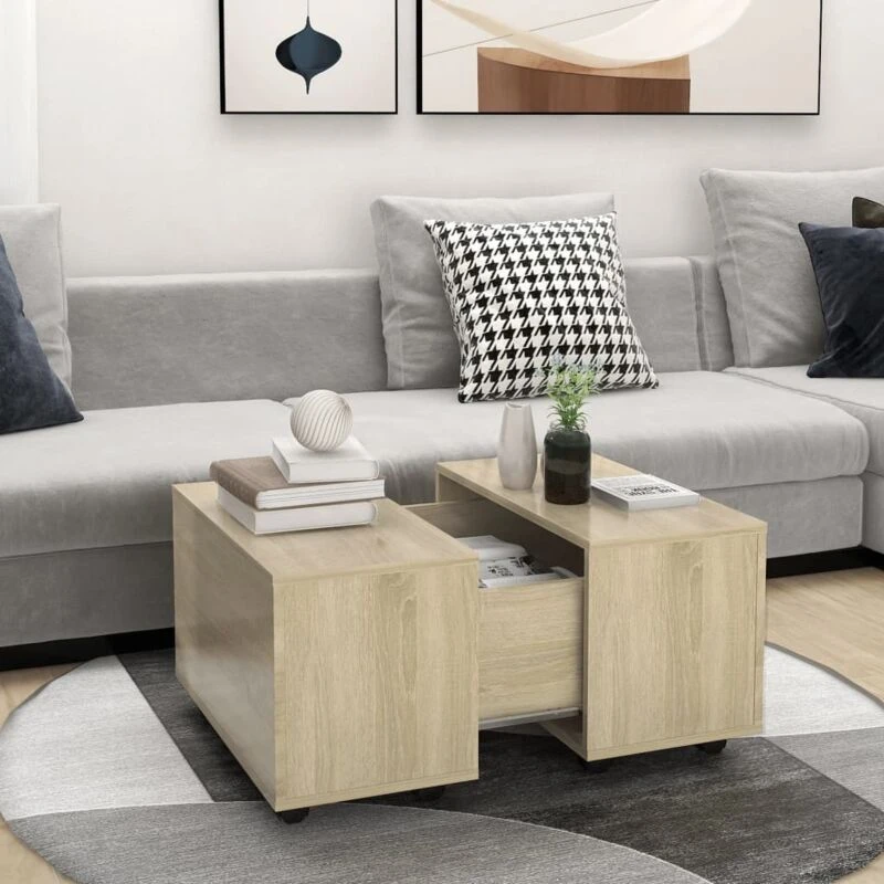 Image of VIDAXL Coffee Table Sonoma Oak 60x60x38cm Engineered Wood Vidaxl 8720286560624
