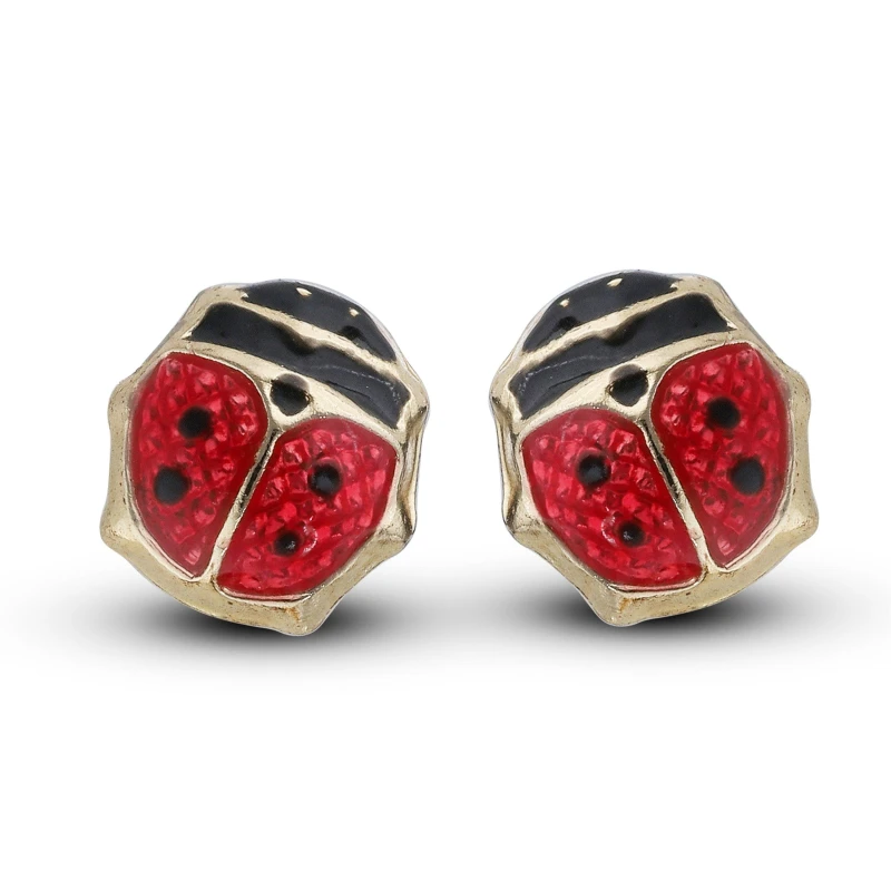 Image of Be You 9ct Gold Ladybug Stud Earrings Gold female One Size