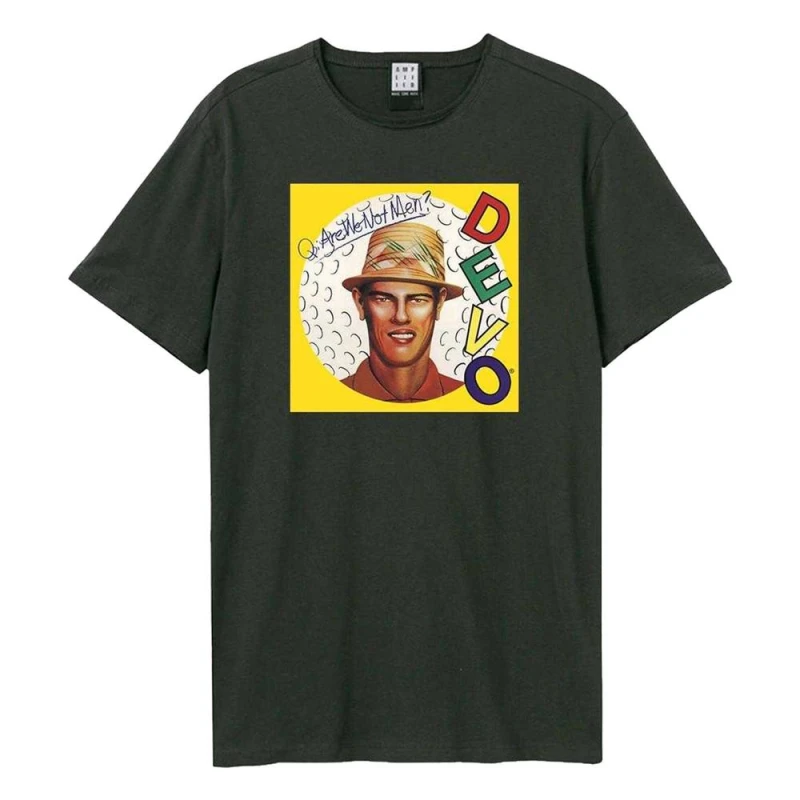 Image of Amplified Mens Are We Not Men DEVO T-Shirt in Charcoal Size: Small Charcoal Male S