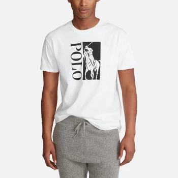 Image of Polo Ralph Lauren Mens Slim Fit Polo Club Crewneck T-Shirt - White - M