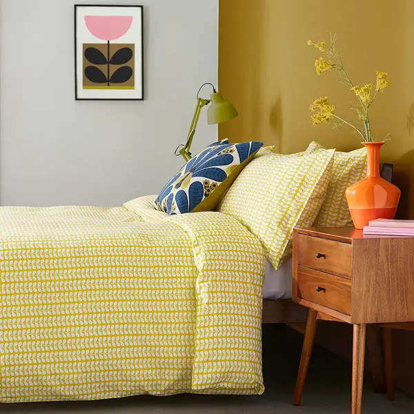 Image of Orla Kiely Tiny Stem Duvet Set, Double, Yellow