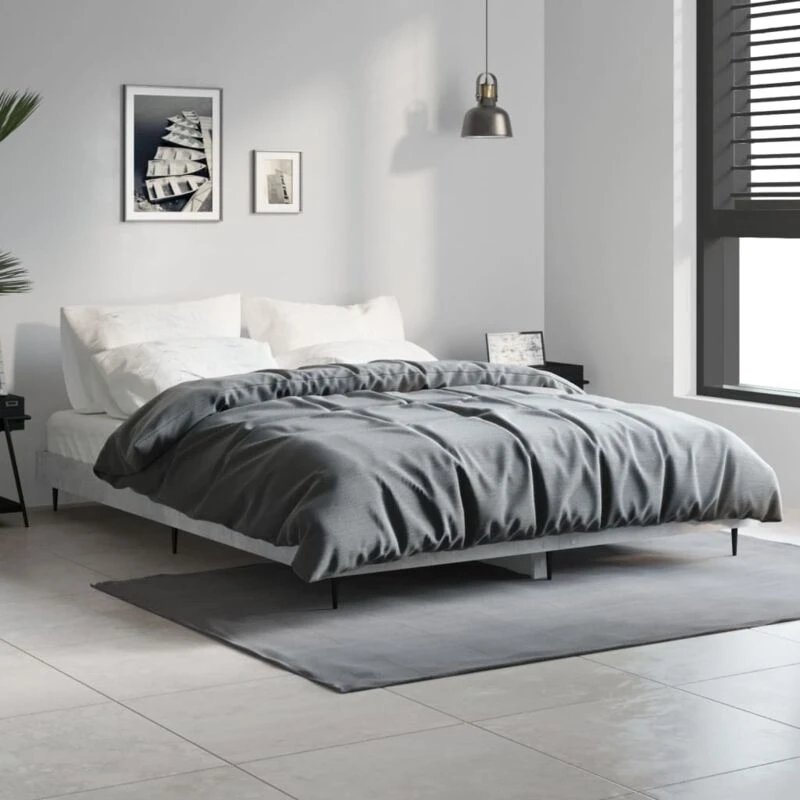 Image of VIDAXL Bed Frame without Mattress Concrete Grey 140x190cm Vidaxl 8720845797669