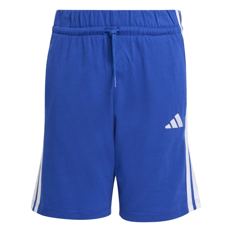 Image of adidas Essentials 3 Stripe Jersey Short Juniors Ink/White male 9-10 Years
