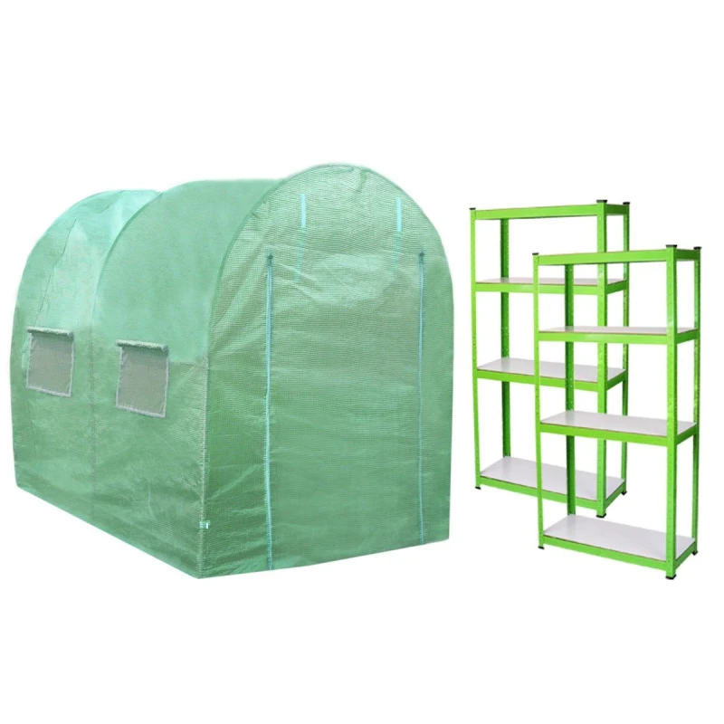 Image of MonsterShop Polytunnel Greenhouse 25mm 3M X 2M With Racking