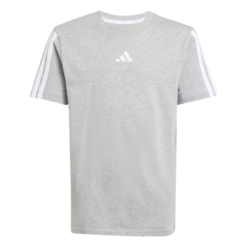 Image of adidas 3 Stripe Essentials T-Shirt Junior Grey/White unisex 9-10 Years