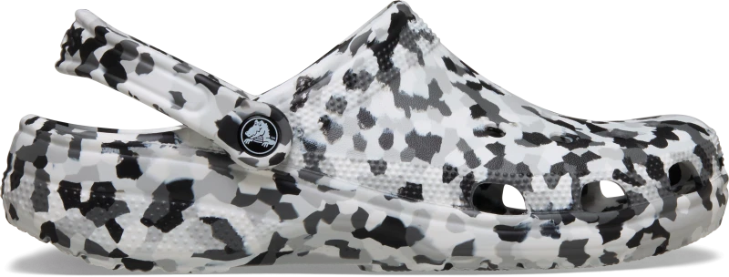 Image of Crocs Unisex Classic Confetti Clogs Black / White W8/M7