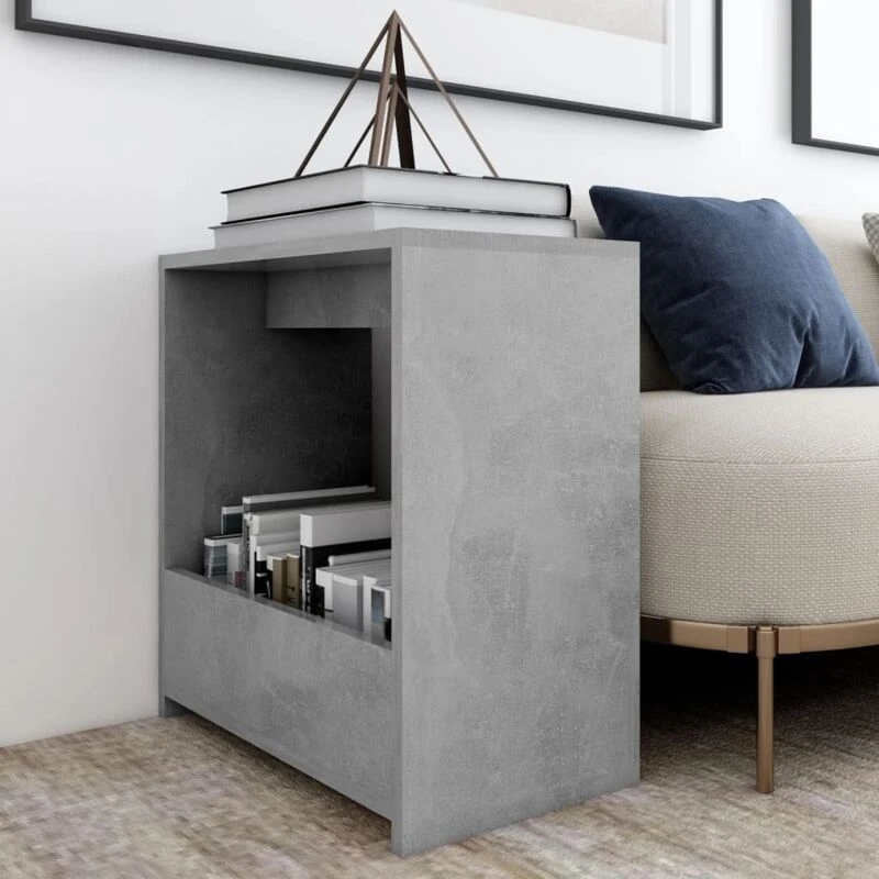 Image of VIDAXL Vidaxl - Side Table Concrete Grey 50x26x50cm Engineered Wood 8720286558928