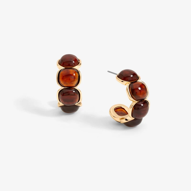Image of Jon Richard Gold Plated And Resin Hoops Gold