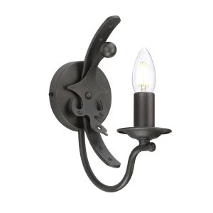 Image of 1 Light Candle Wall Light - Graphite, E14