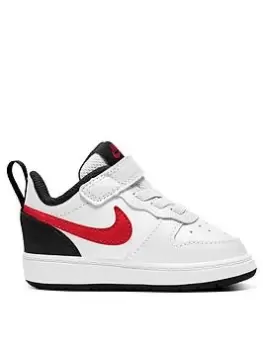 Image of Nike Court Borough Low 2 Trainers - White/Red, Size 8.5