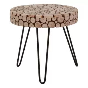 Image of Interiors By Ph Wood Disc Round Side Table