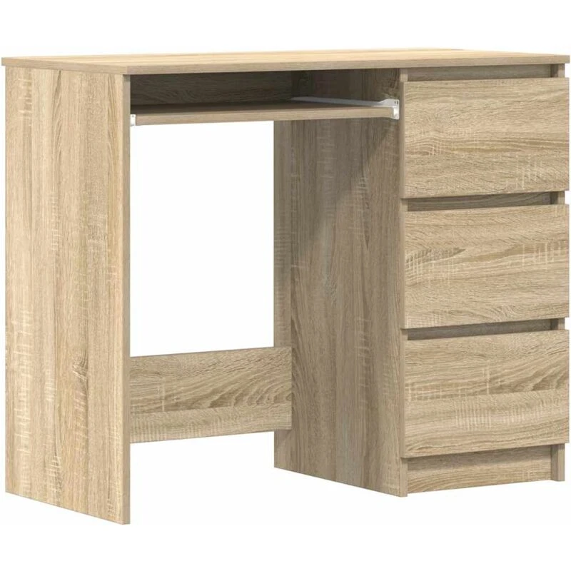Image of vidaXL Desk Sonoma Oak Engineered Wood Office Writing Desk Workstation Table