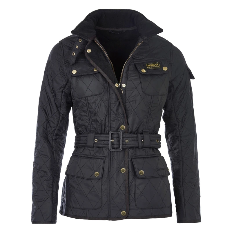 Image of Barbour International Polarquilt Shell Jacket - UK 8 Black Coats and Jackets female LQU0030BK91 UK 8