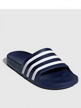 Image of adidas Adilette Aqua Slides - Navy/White, Size 10, Men