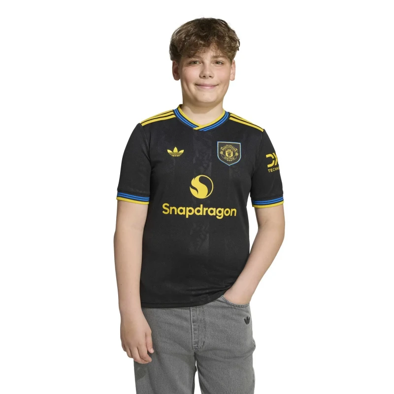 Image of Adidas Manchester United Third Kid's Shirt 2025/26 Noir Unisex 9/10 ans KD4227