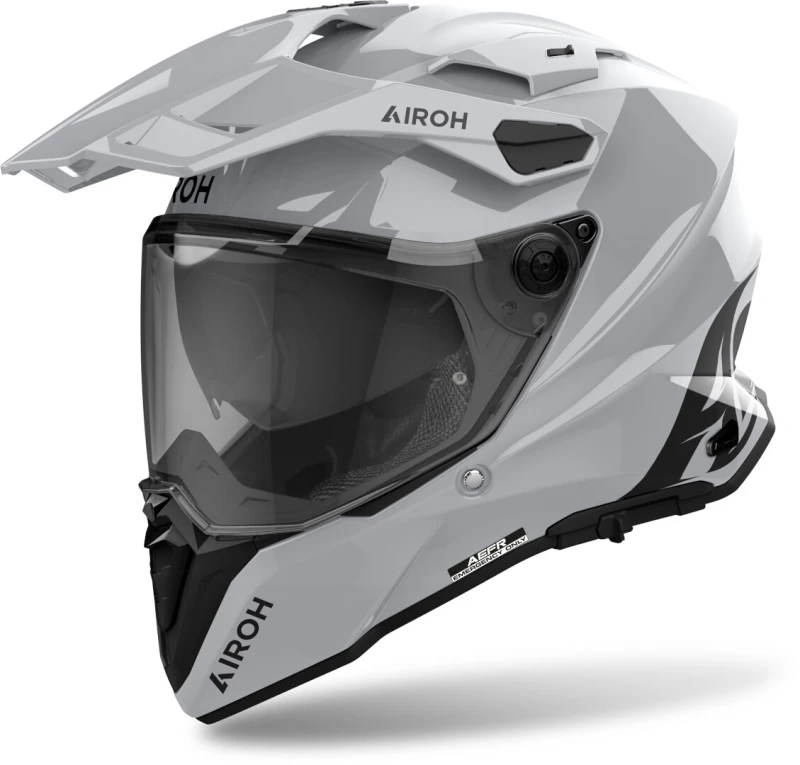 Image of Airoh Commander 2 Color Cement Grey Gloss Adventure Helmet Size XL