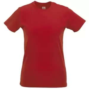 Image of Russell Ladies/Womens Slim Short Sleeve T-Shirt (XS) (Classic Red)