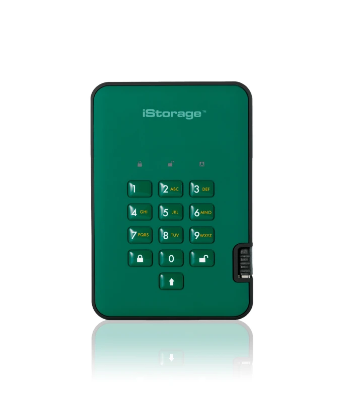 Image of iStorage diskAshur² SSD 16TB Green Secure Portable Solid State Drive
