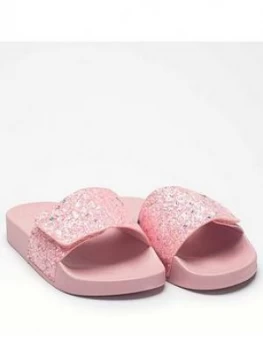 Image of Lelli Kelly Glitter Barbara Slider - Pink, Size 4 Older