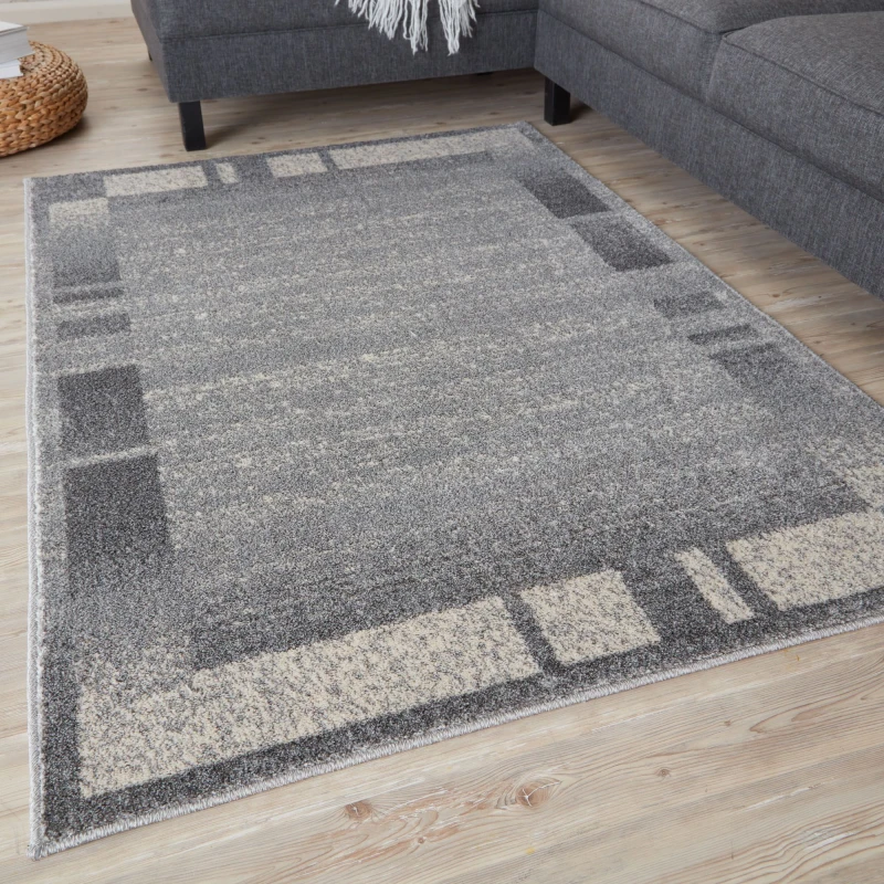 Image of THE RUGS Ephesus Collection Modern Rugs Grey Cream| 7438GC Size: 200cm x 290cm Grey Unisex 200cm x 290 cm