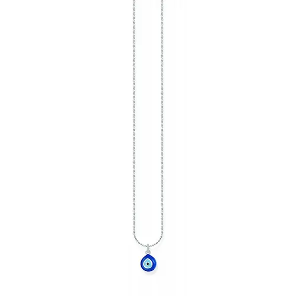 Image of Thomas Sabo Sterling Silver Basics Blue Enamel Necklace KE2218-007-1-L